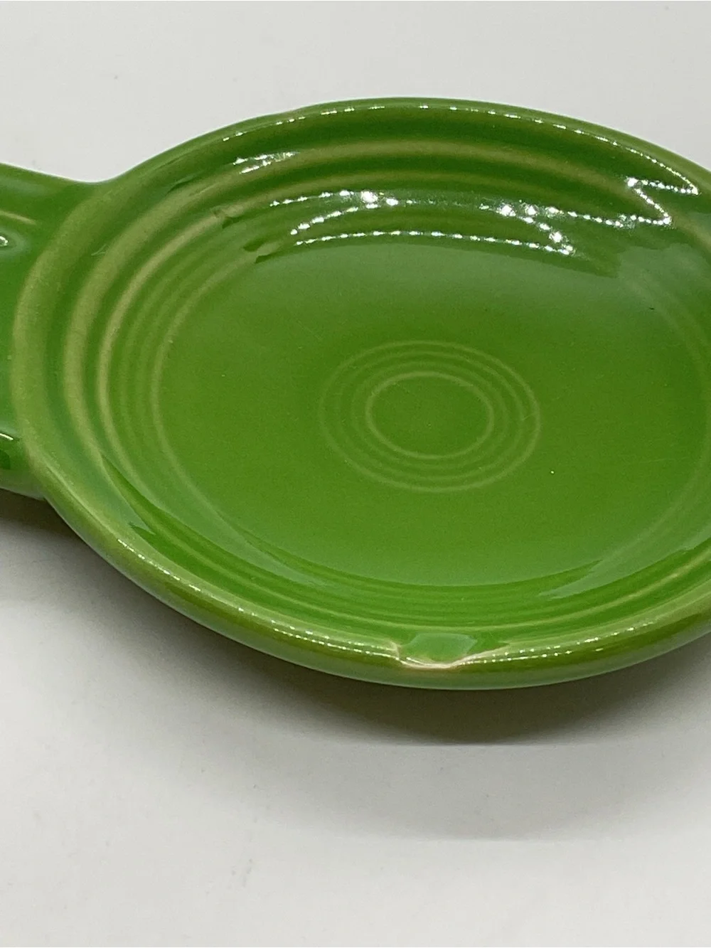 Fiesta Shamrock? Green Ceramic Spoon Rest - flaws
